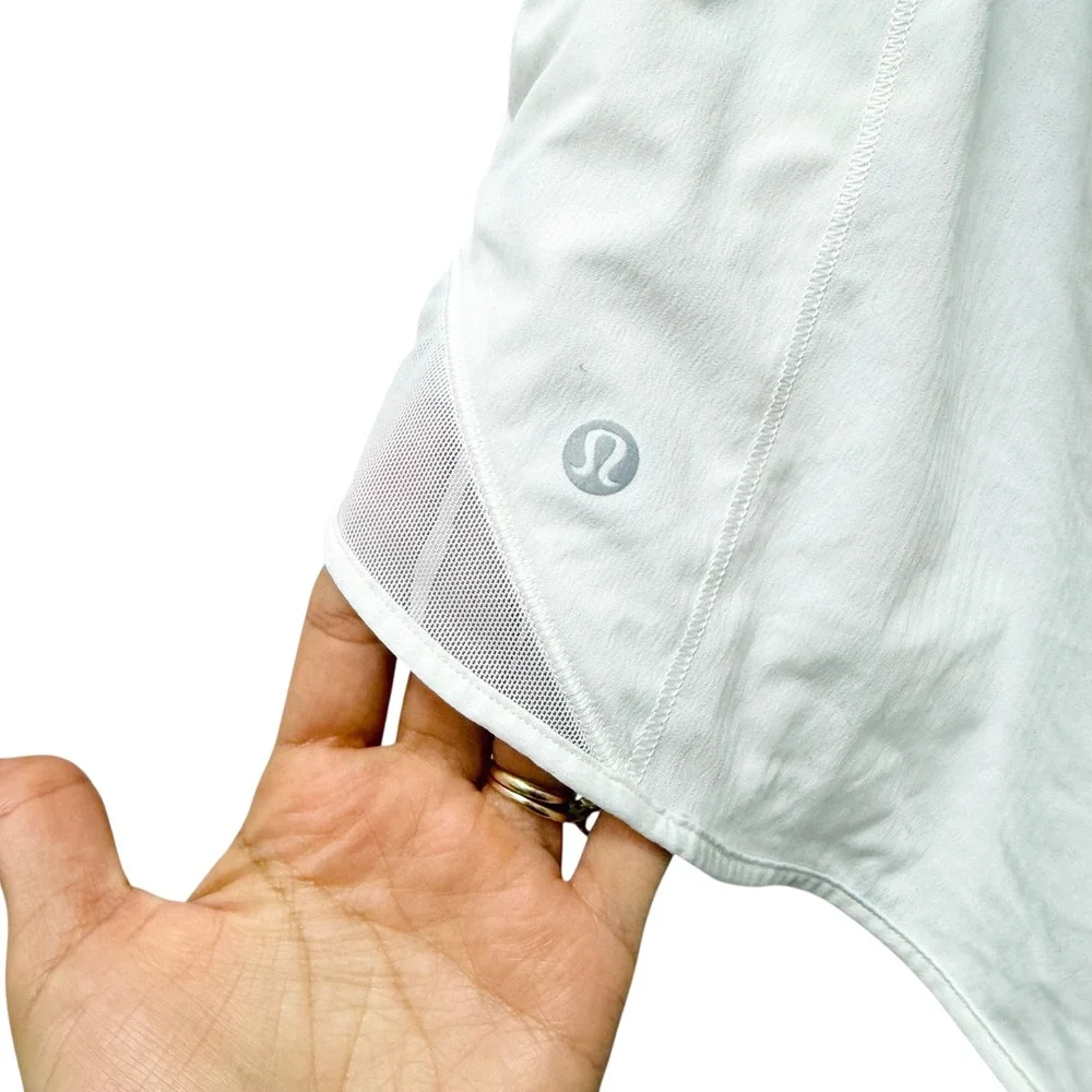 Lululemon Hotty Hot Short II 2.5 White Running Shorts Size 12 W8H01S‎